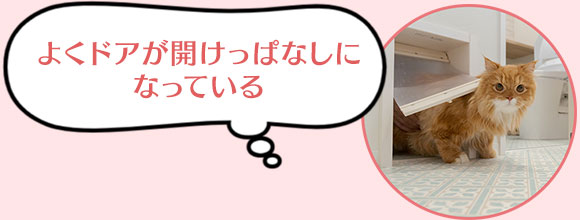 よくドアが開けっぱなしになっている