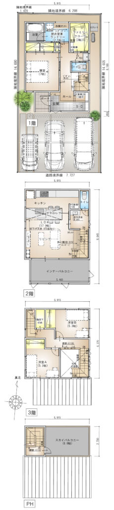 配置・平面(タテ) 大橋通_間取図(配置含む)