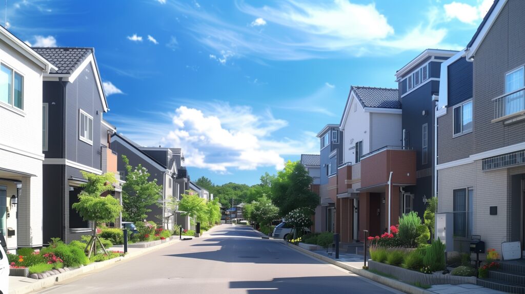 新築住宅が建ち並ぶイメージ